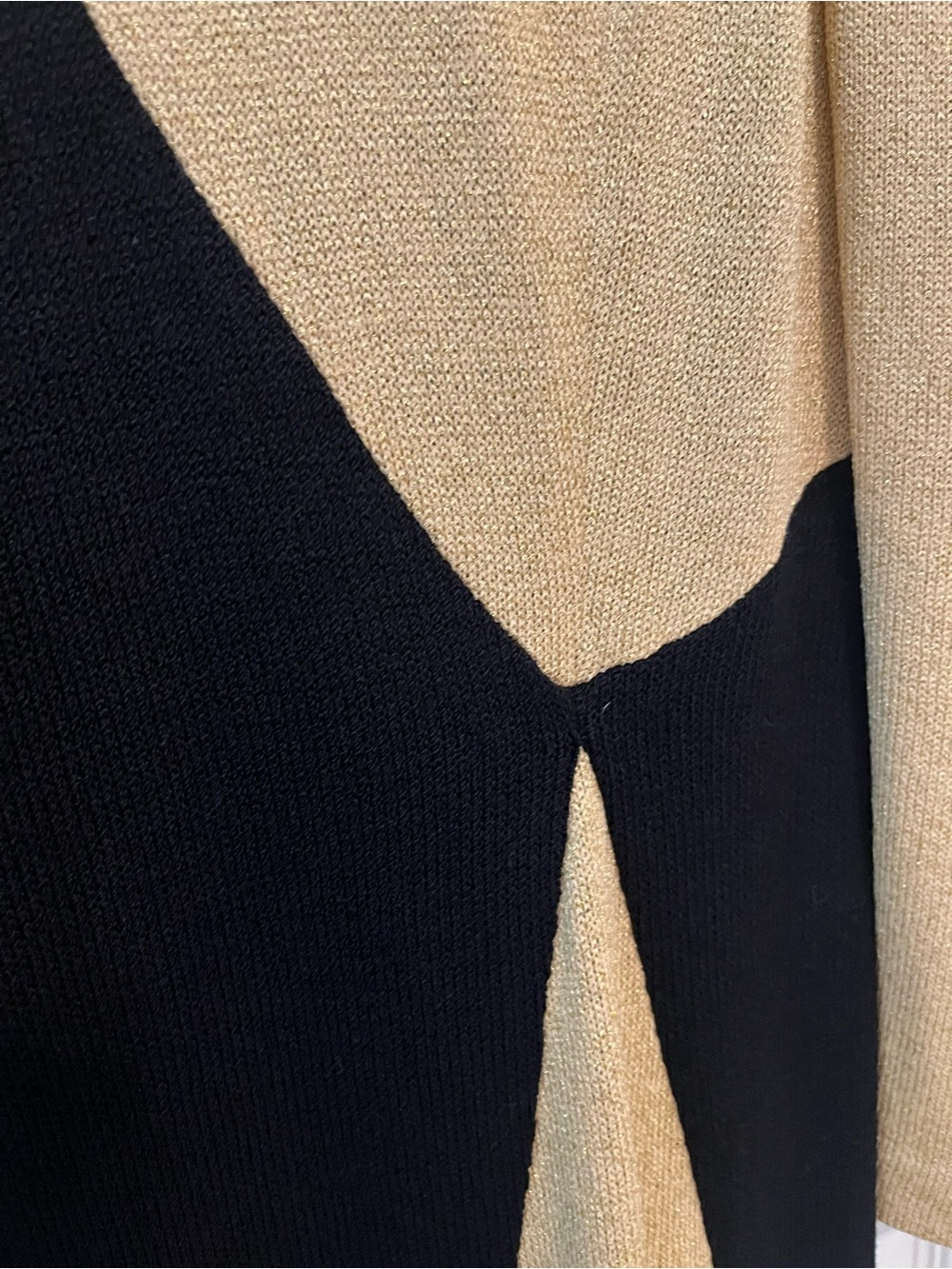 St. John Evening by Marie Gray Vintage Black & Gold Metallic Knit Maxi Dress - Picture 10 of 16